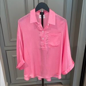 Elegant Pink Satin Women's Top